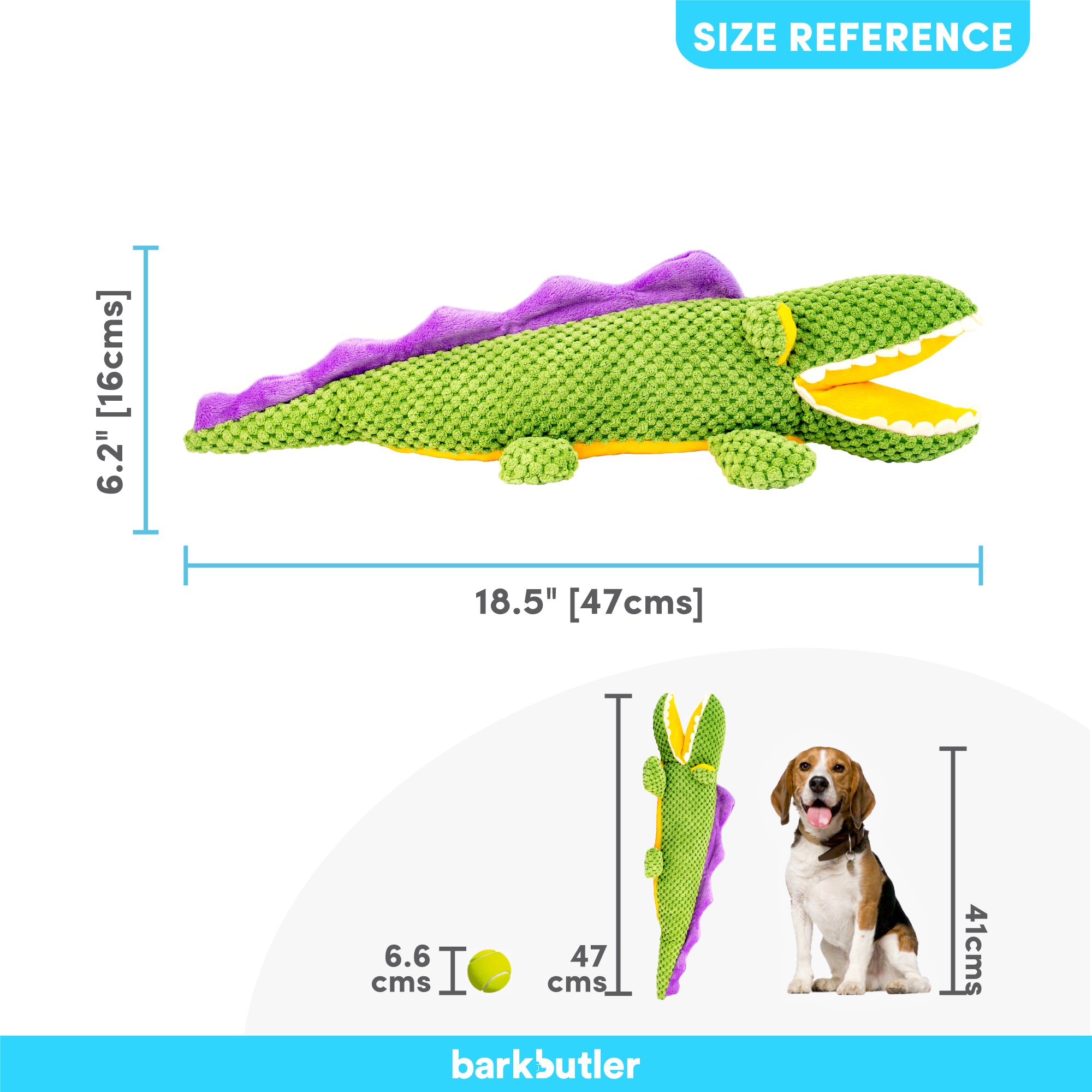 FOFOS Barkbutler Aly The Gator Dog Toy 45 x 7 x 7cm