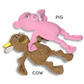 FOFOS Fluffy Pig Pink Dog Toy 31.5 x 29 x 9 cm