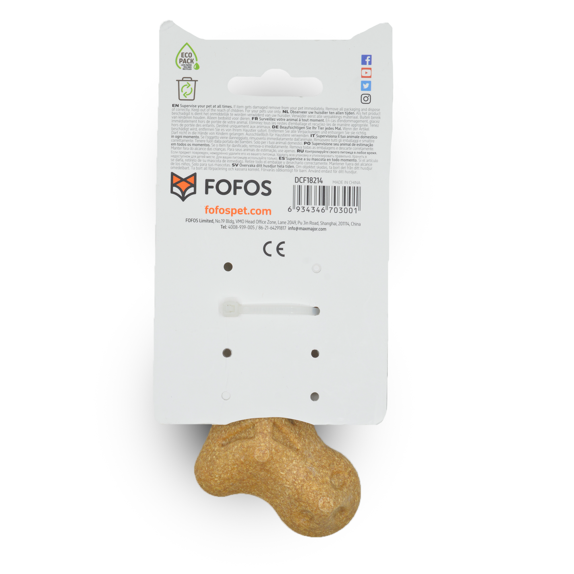 FOFOS Woodplay Bone 13 x 6 x 7 cm