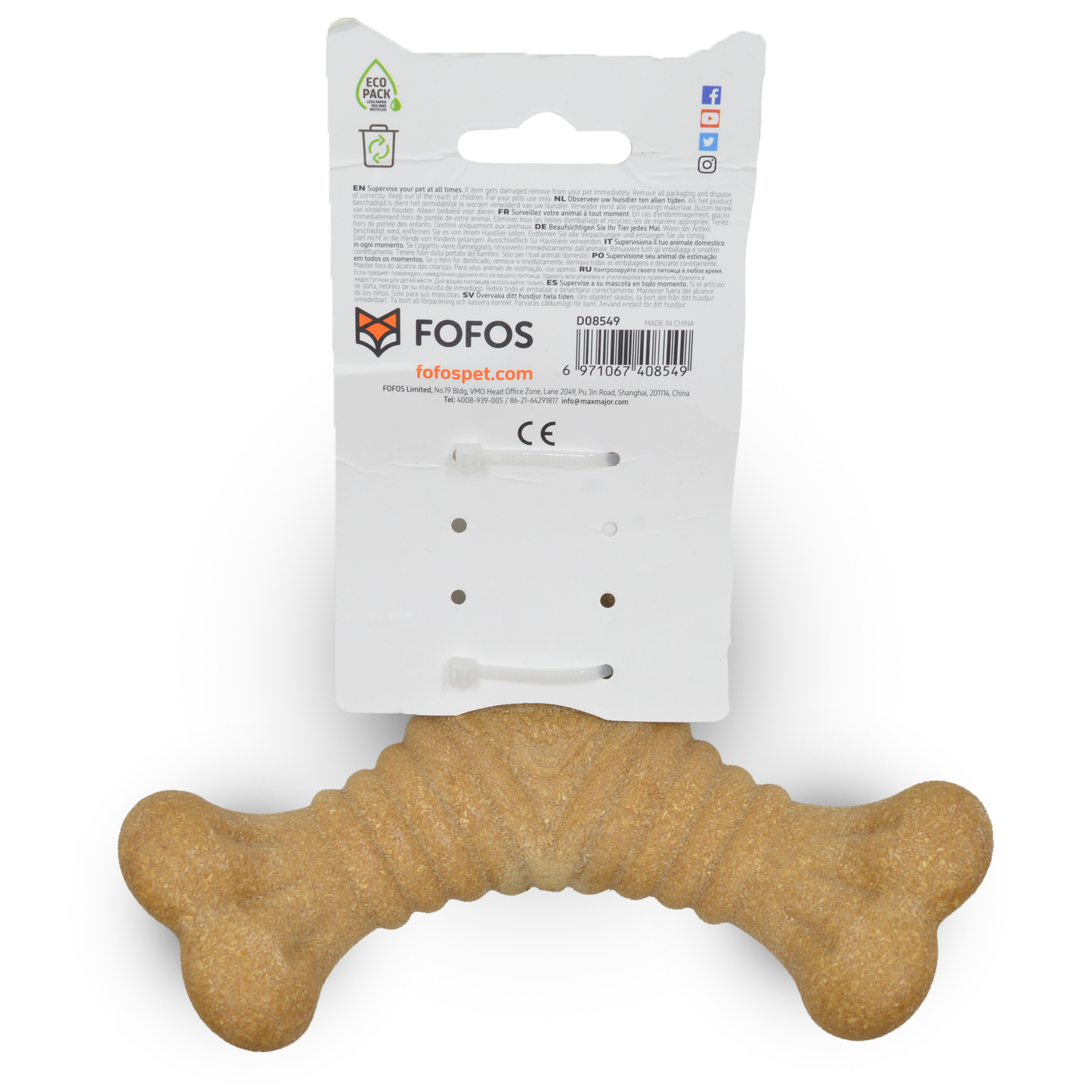 FOFOS Wood play Triangle Dog Toy 15 x 15 x 5.5 cm