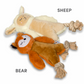 FOFOS Ropeleg Plush Sheep Dog Toy 29 x 15 x 5.5 cm