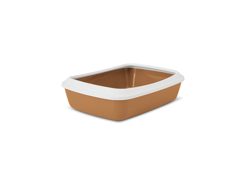 Savic Iriz 42 Cat Litter Tray with Rim | Size: 42x31.5x12.5cm | Nordic Brown