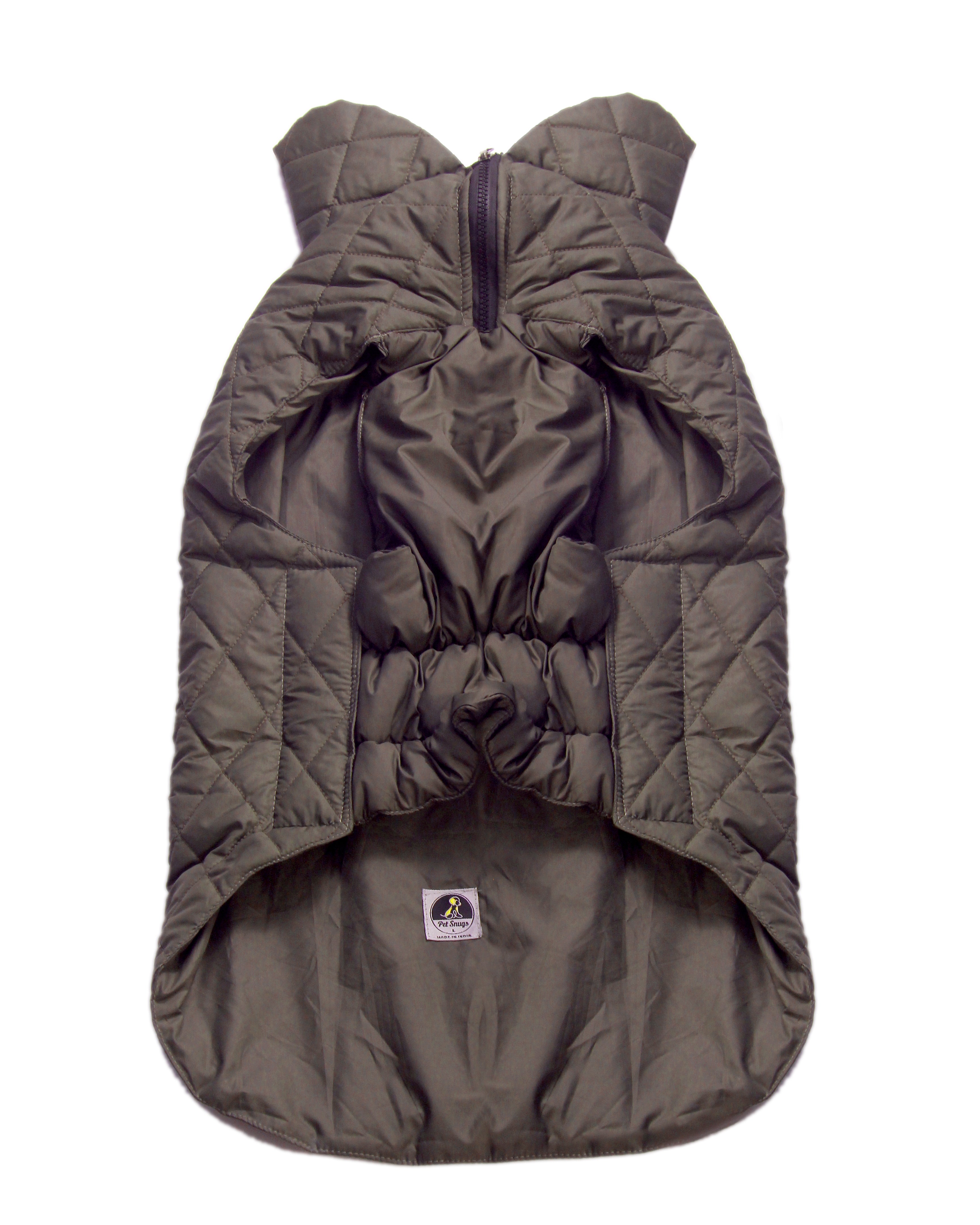 Pet Snugs Water-Resistant Top & Soft Cotton Lining Jacket For Your Furry Friend Olive Green