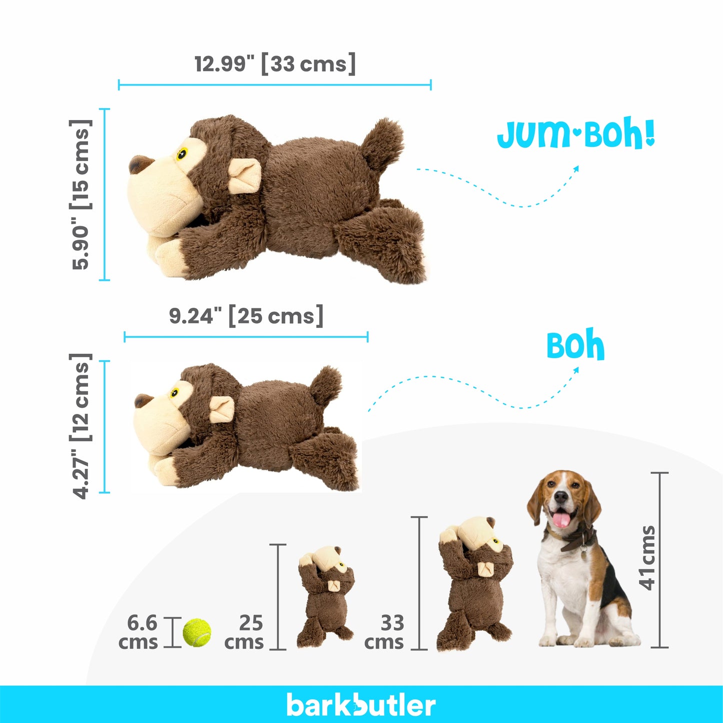 FOFOS Barkbutler Boh The Bear Dog Toy 24 x 11 x 12 cm