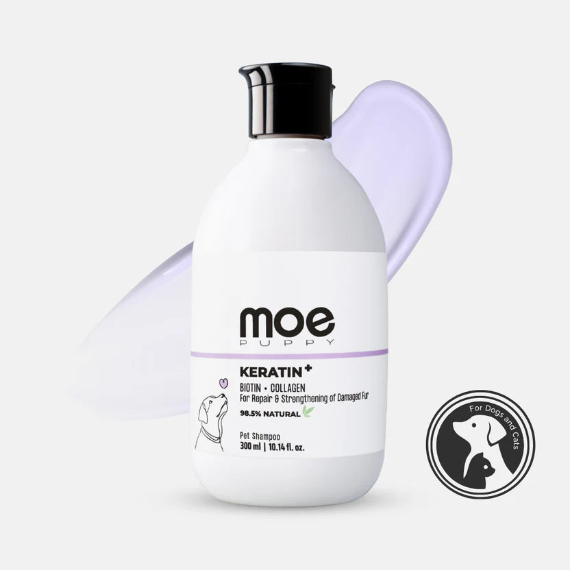 Moe Puppy Keratin+ Cruelty Free and Plant Based Formula Shampoo For Dogs & Cats 300ml