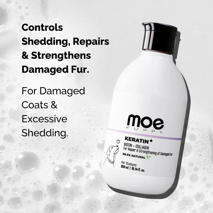 Moe Puppy Keratin+ Cruelty Free and Plant Based Formula Shampoo For Dogs & Cats 300ml