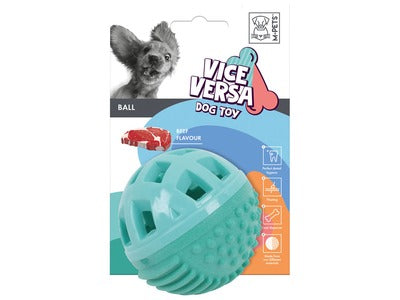 M-PETS Vice Versa Dog Toy Ball Treat Dispenser Beef scent