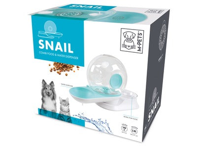 M-Pets Snail Combi Food & Water Dispenser 240gm/2800ml For Dogs & Cats