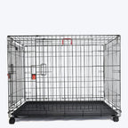 M-Pets Voyager Wire Crate Cage with 2 Doors and Wheels