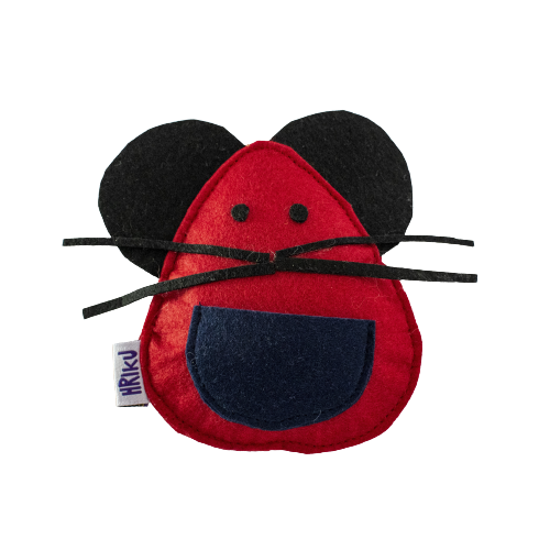 Hriku Catnip Toy Mooshak Mouse Red M