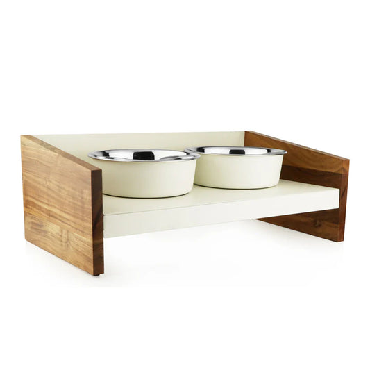 Pawpourri Magnetic Elevated Pet Diner I Size 8.3 (D), 22.3 (L) x 12.3 (W) X 8 (H)" I Bowls Size: (1800 ML each)