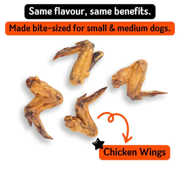 Nuts over Mutts The Minis Dehydrated Chicken Wings Grain Free Treats For Dogs