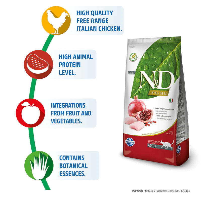 Farmina N&D Prime Chicken & Pomegranate Grain Free Adult Cat Dry Food 1.5kg