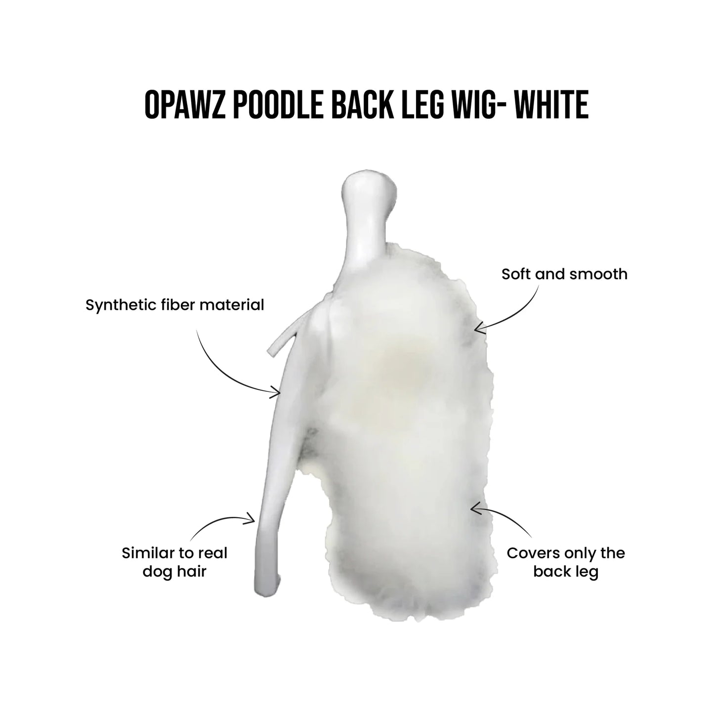 Opawz Poodle Back Leg Wig White