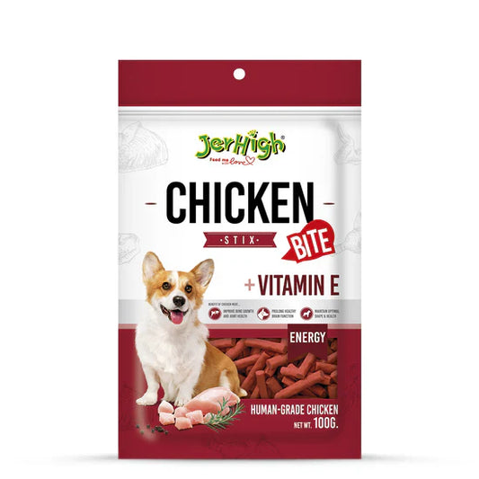 Jer High Chicken Stix Bite with Vitamin E Dog Treat 100g