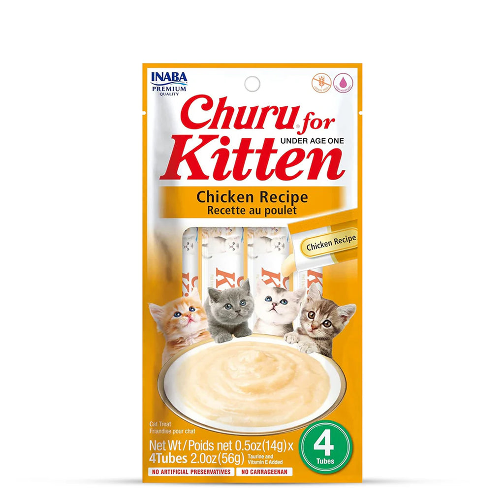 Inaba Churu Creamy Kitten Chicken Recipe Grain Free Treat For Cats 14g x 4 Tubes