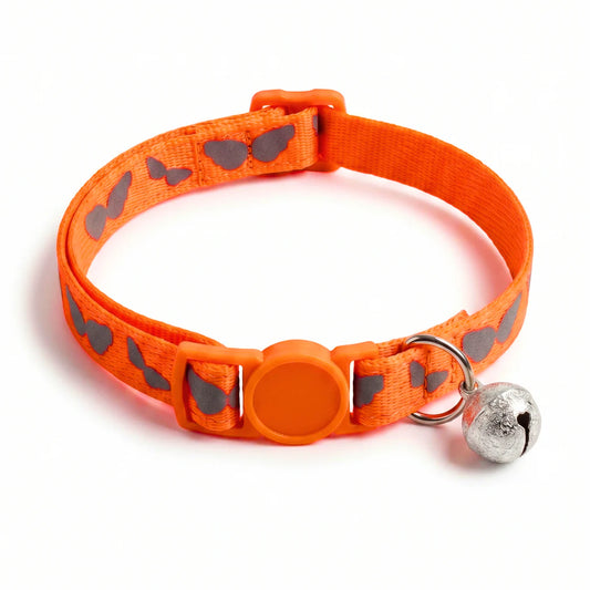 Basil Printed Adjustable Collar for Puppies & Cats – Stylish & Comfortable Design - Orange