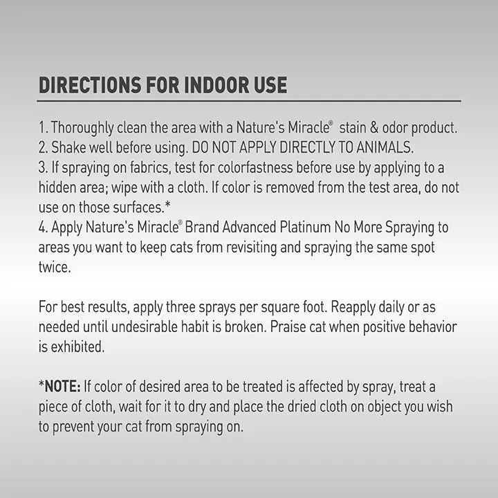 Nature's Miracle Cat Advanced Platinum No More Spraying For Indoor Training 709ml