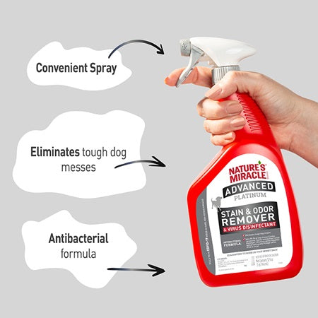 Nature's Miracle Advanced Platinum Stain & Odor Remover & Virus Disinfectant For Dog 946ml