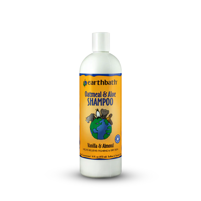 Earthbath Oatmeal & Aloe Vanilla & Almond Shampoo 472ml - Relieves Itching & Dry Skin