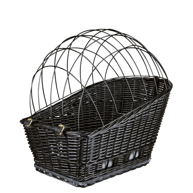 Trixie Bicycle Basket with Lattice For Rack Willow/Metal 35x49x55cm Black