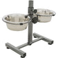 Trixie Dog Bar Metal/Stainless Steel Height Adjustable Elevated Bowl l 50cm/24cm l 2x2.8L
