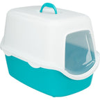 Trixie Vico Cat Litter Tray with Dome | Turquoise White | Size: 40x40x56cm