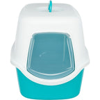 Trixie Vico Cat Litter Tray with Dome | Turquoise White | Size: 40x40x56cm