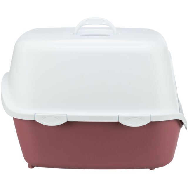 Trixie Vico Cat Litter Tray with Hood | Berry/White | Size: 40x40x56cm