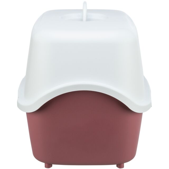 Trixie Vico Cat Litter Tray with Hood | Berry/White | Size: 40x40x56cm