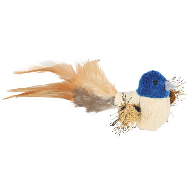 Trixie Bird with Feather Plush Catnip Toy 8cm