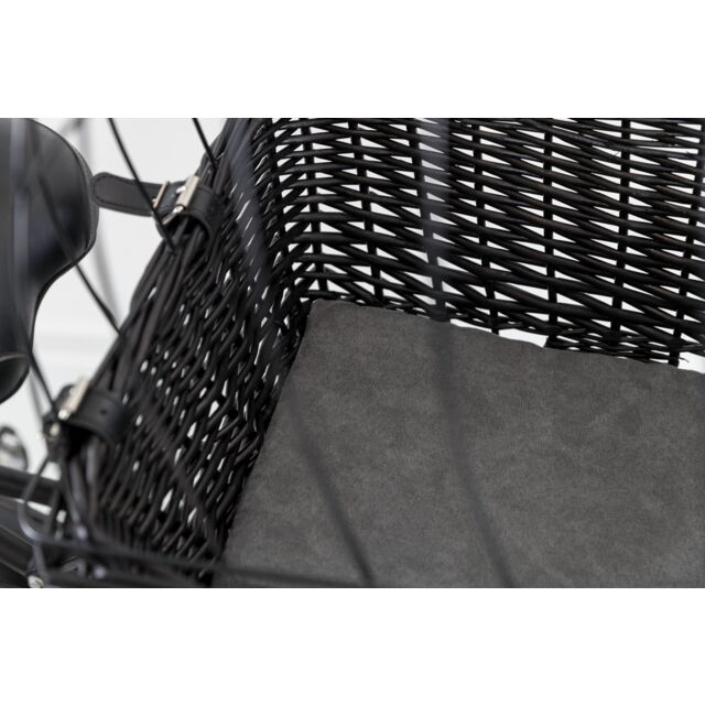 Trixie Bicycle Basket with Lattice For Rack Willow/Metal 35x49x55cm Black