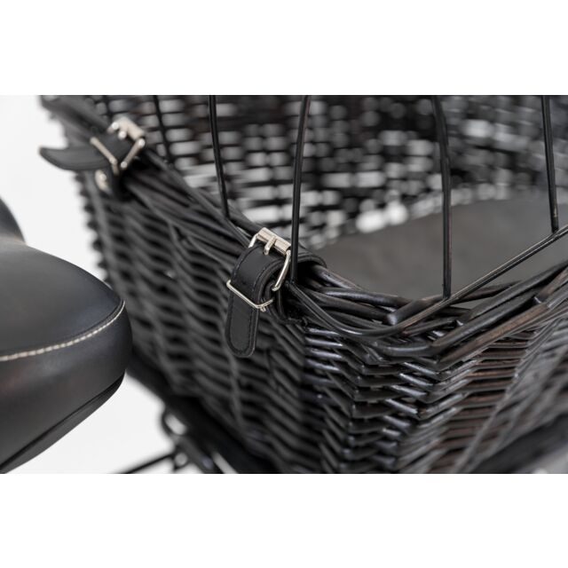 Trixie Bicycle Basket with Lattice For Rack Willow/Metal 35x49x55cm Black