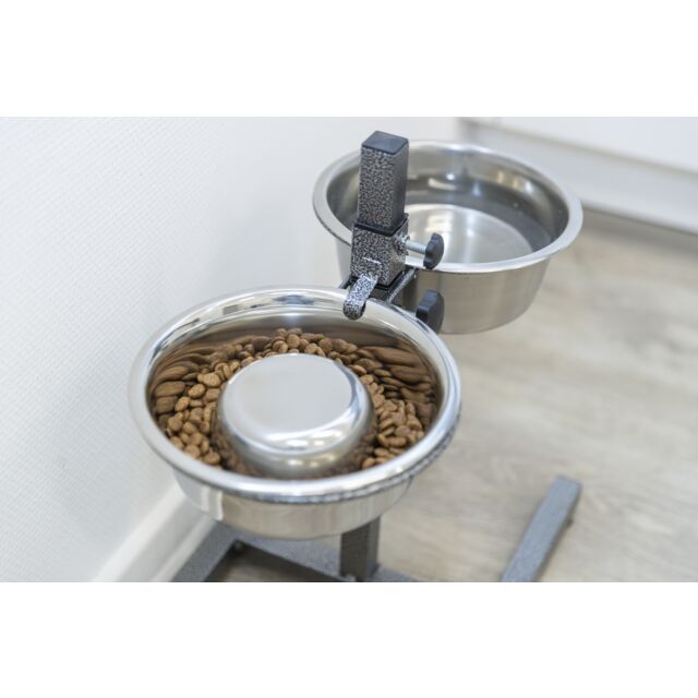 Trixie Dog Bar Metal/Stainless Steel Height Adjustable Elevated Bowl l 50cm/24cm l 2x2.8L