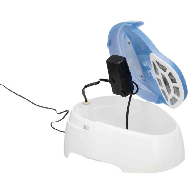 Trixie Duo Stream Automatic Water Dispenser Dispenses Fresh Running Water White/Light Blue 1 Liter