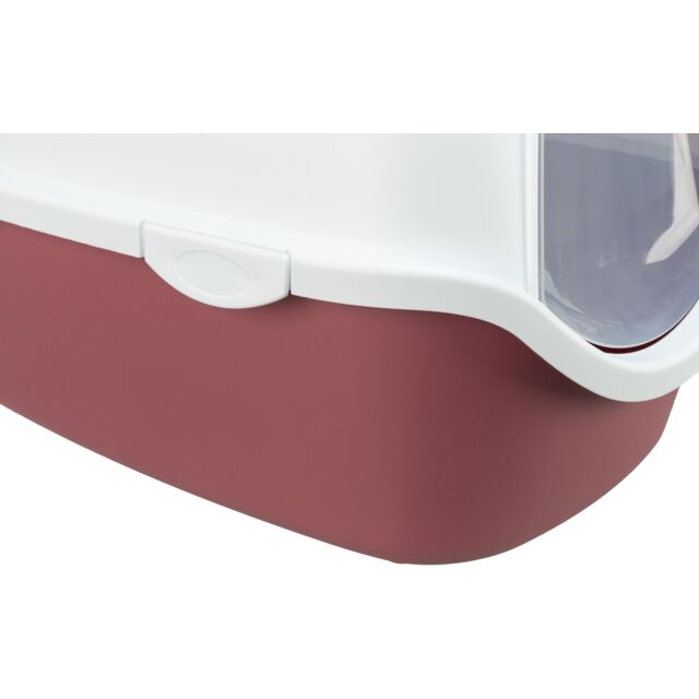 Trixie Vico Cat Litter Tray with Hood | Berry/White | Size: 40x40x56cm