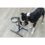 Trixie Dog Bar Metal/Stainless Steel Height Adjustable Elevated Bowl l 50cm/24cm l 2x2.8L