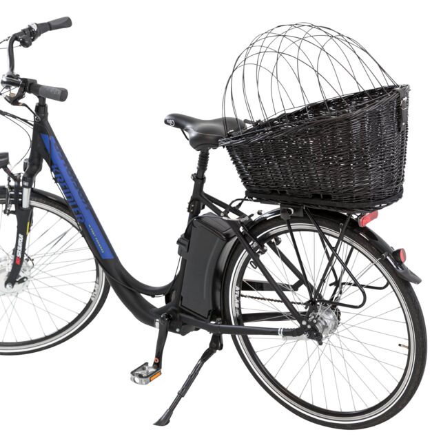 Trixie Bicycle Basket with Lattice For Rack Willow/Metal 35x49x55cm Black