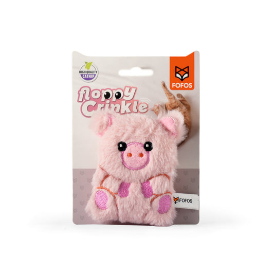 FOFOS Floppy Crinkle Cat Toy Pig 8 x 2 x 11 cm