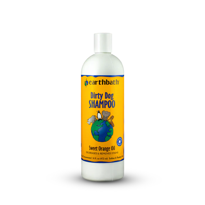 Earthbath Dirty Dog Shampoo Sweet Orange Oil 472ml - Anti-Tick & Prevents Greasy Fur