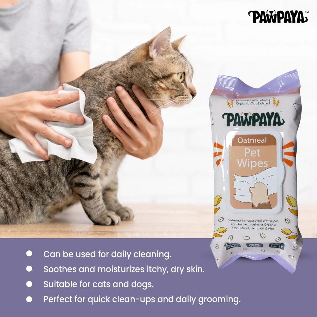 Pawpaya Oatmeal Pet Wipes 100 Pull Pack