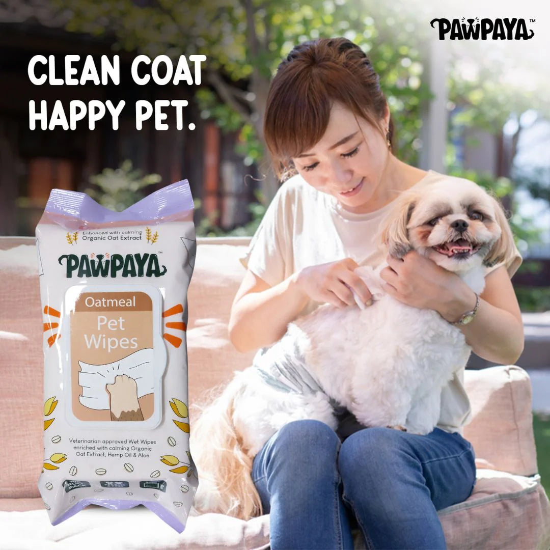 Pawpaya Oatmeal Pet Wipes 100 Pull Pack