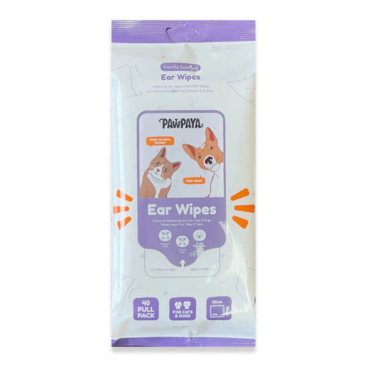 Pawpaya Ear Wipes for Dogs and Cats 40 Pulls Packs