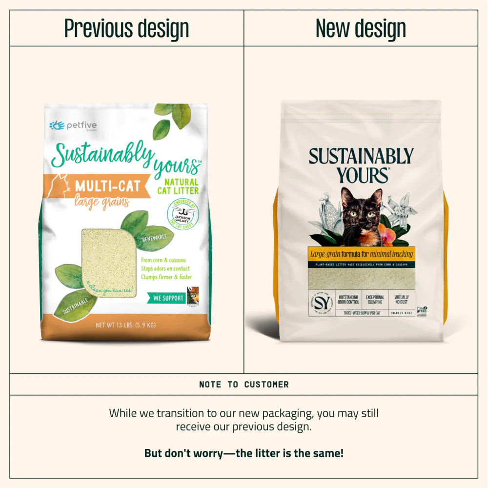 Sustainably Yours Natural Multi Cat Large Grain Cat Litter