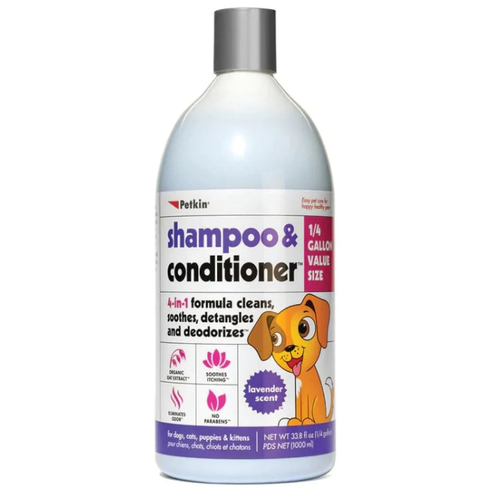 Petkin Shampoo & Conditioner Lavender Scent For Dogs & Cats 1L