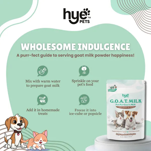 HYE Pets Nutrient-Rich Full Fat Goat Milk Powder for Dogs and Cats 200g