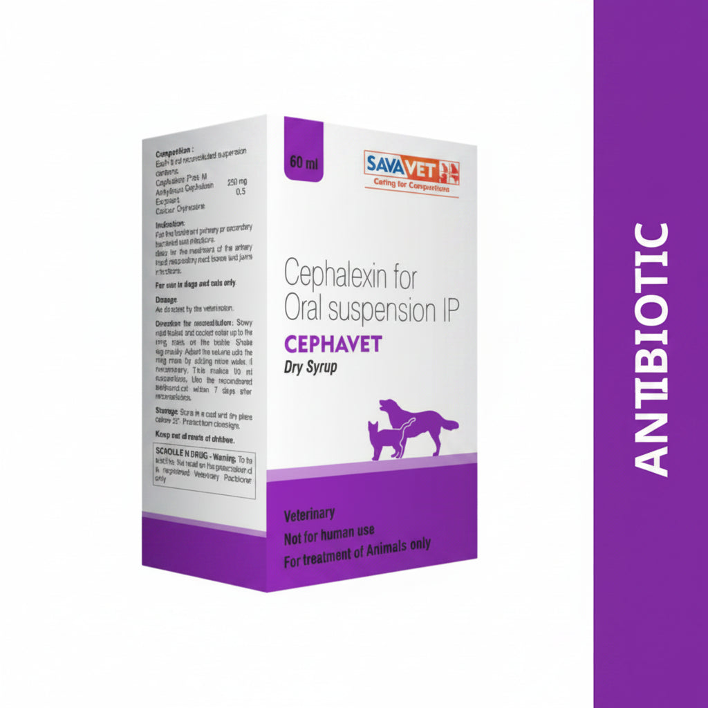 Sava Vet Cephavet (Cephalexin) Dry Syrup for Dogs and Cats 60ml