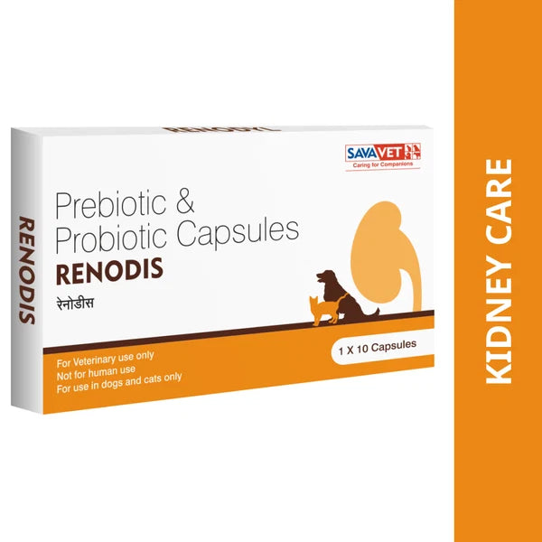 Savavet Renodis Capsules Prebiotics & Probiotics for Dogs and Cats (10 Capsules)