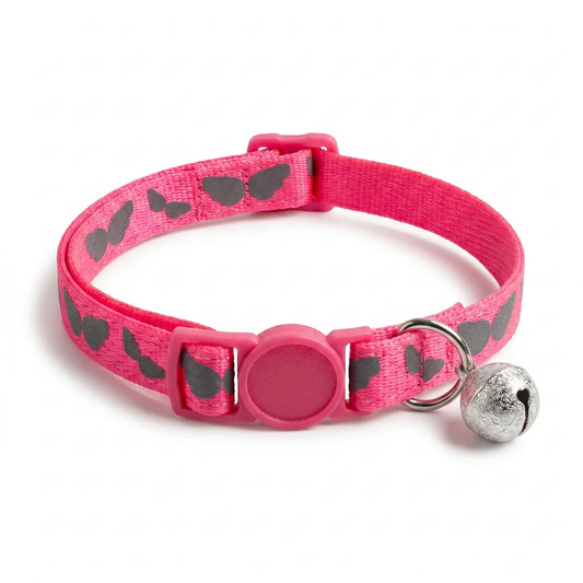 Basil Printed Adjustable Collar for Puppies & Cats – Stylish & Comfortable Design - Pink
