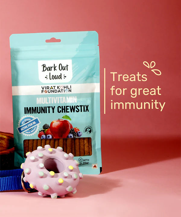 Vivaldis Bark Out Loud Multivitamin Immunity Chewstix Treat For Dogs & Cats 100g